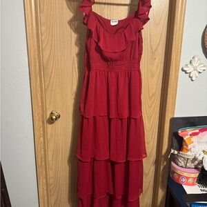 Red Layered Women's Dress
